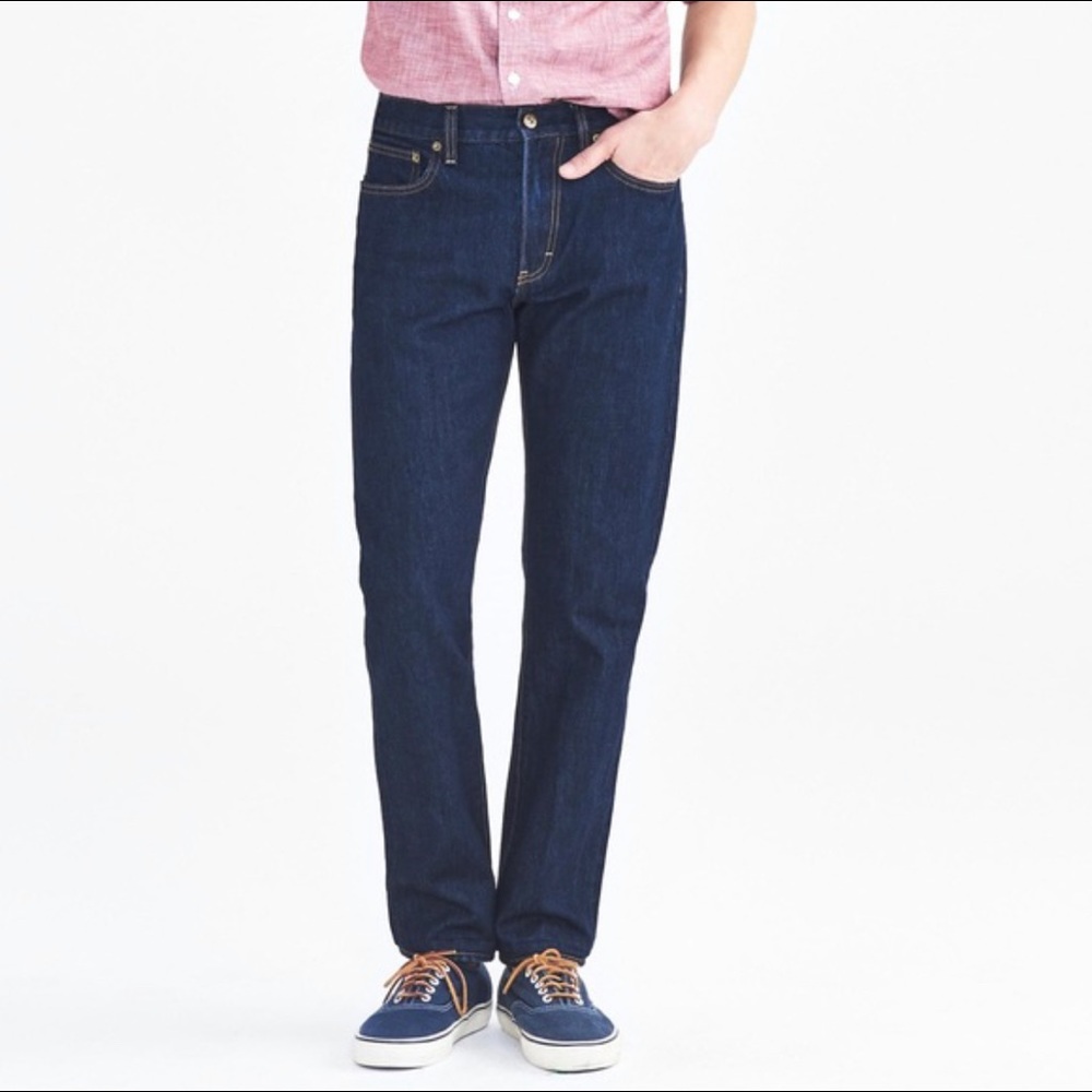 J. Crew Factory Men's Slim Straight Jeans - Navy